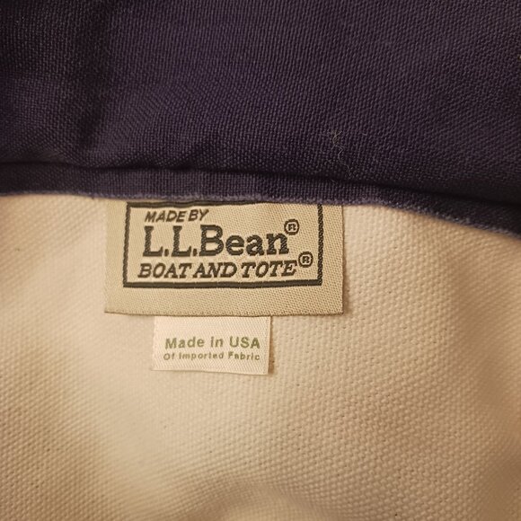 LL Bean pink navy stripe canvas medium usa - Picture 7 of 7